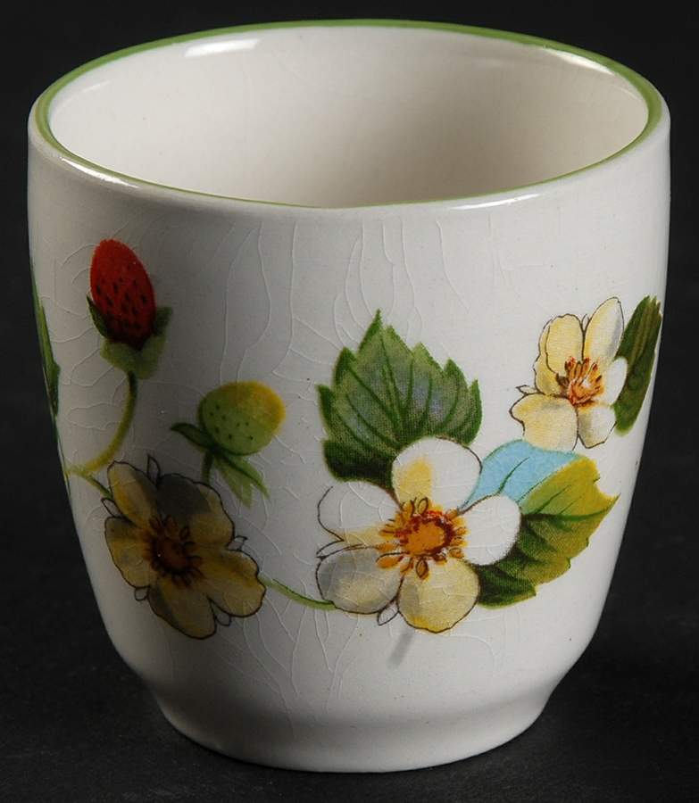 Strawberry (Green Trim, Butterflies) Single Egg Cup by James Kent (England)-1
