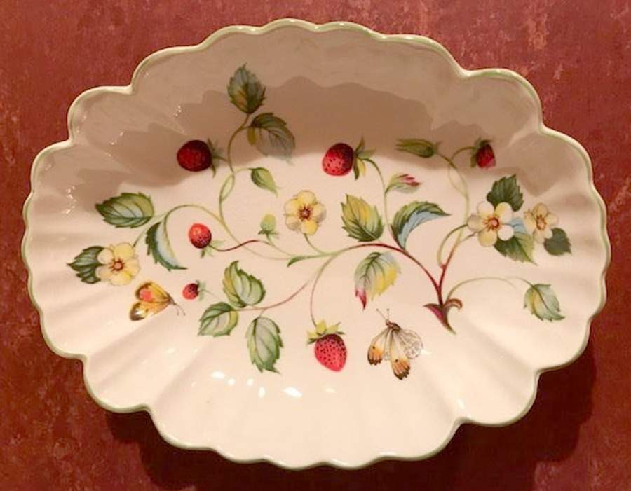 Strawberry (Green Trim, Butterflies) Bon Bon by James Kent (England)-1