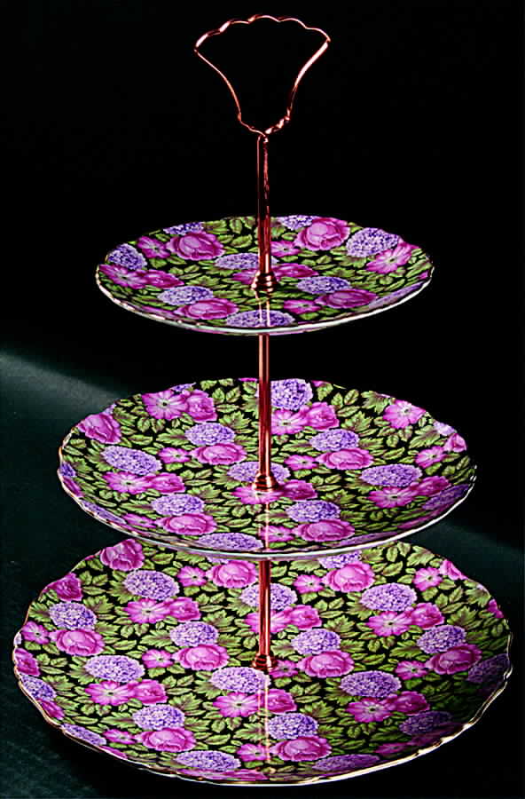 Tapestry (England) 3-Tiered Serving Tray (DP, SP, BB) by James Kent (England)-1