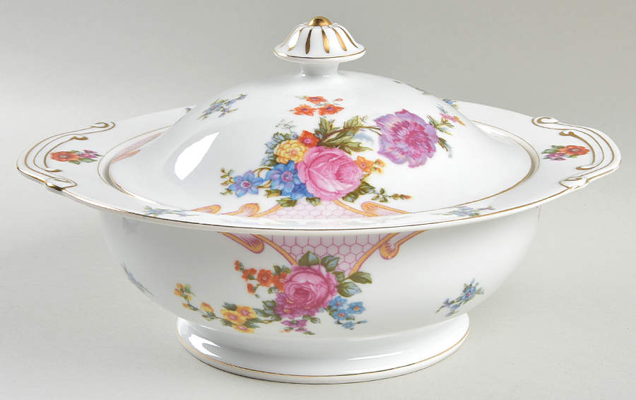Bridal Rose Round Covered Vegetable by Kongo-1