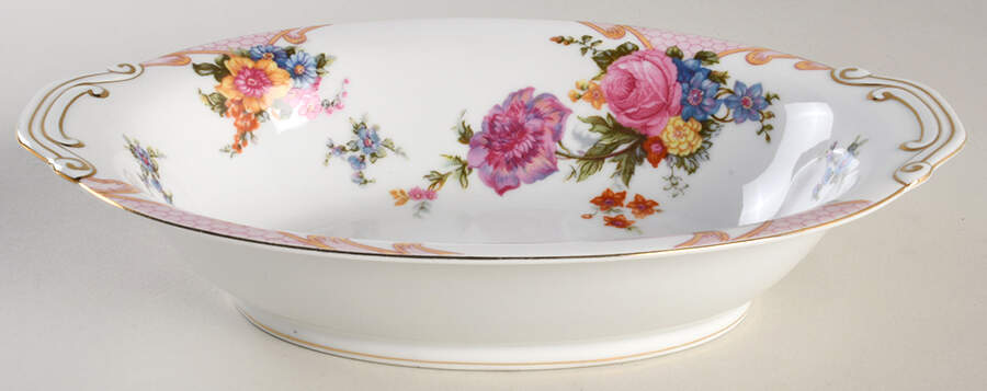 Bridal Rose 10" Oval Vegetable Bowl by Kongo-1
