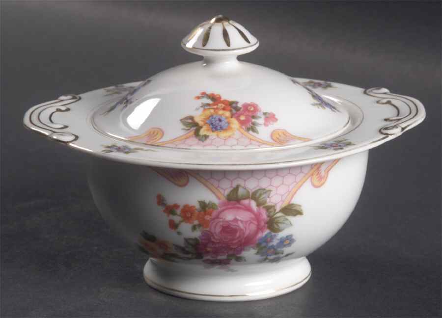 Bridal Rose Sugar Bowl & Lid by Kongo-1