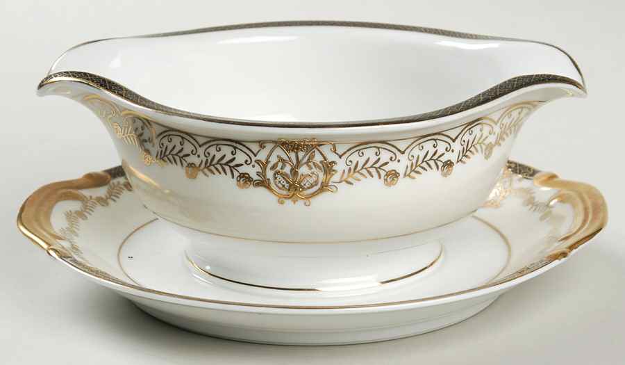 KON39 Round Gravy Boat/Attached Underplate by Kongo-1