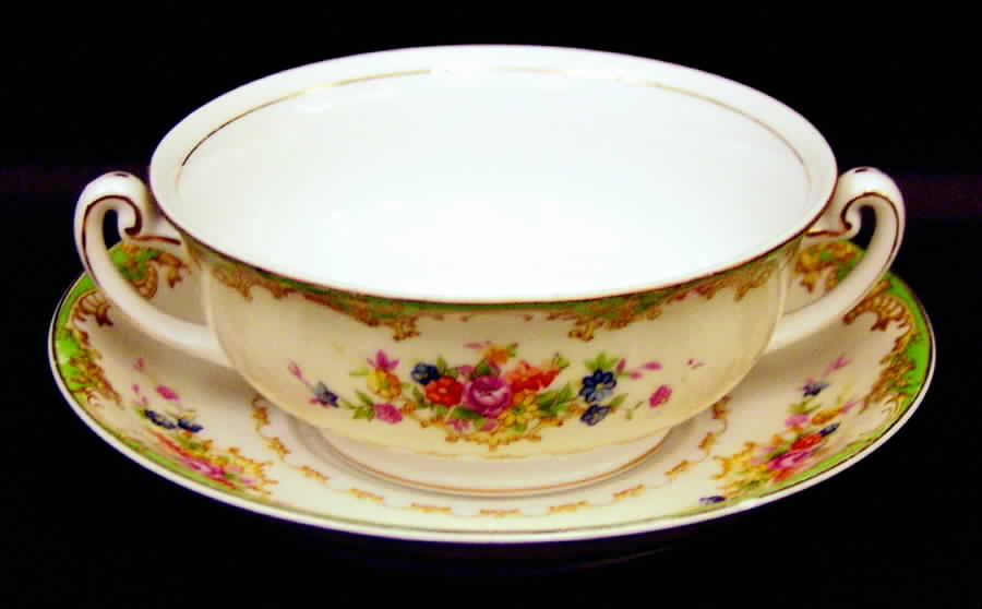KON42 Footed Cream Soup Bowl & Saucer Set by Kongo-1