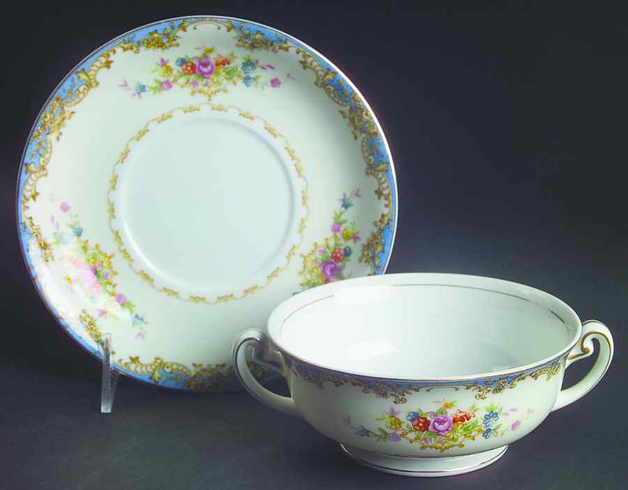 KON9 Footed Cream Soup Bowl & Saucer Set by Kongo-1