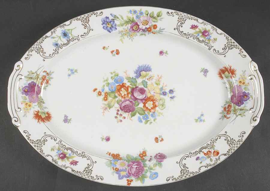 Romance 16" Oval Serving Platter by Kongo-1