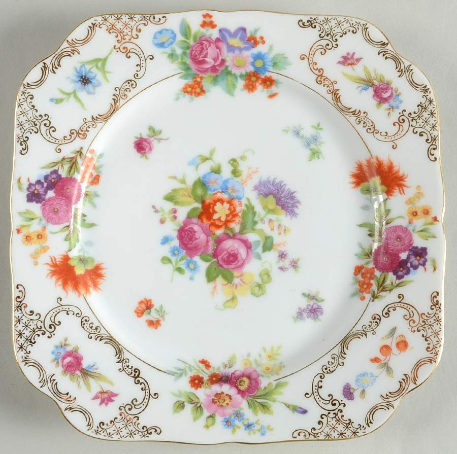 Romance Square Salad Plate by Kongo-1