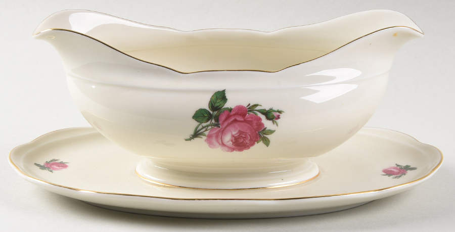0643 Gravy Boat with Attached Underplate by KPM-1