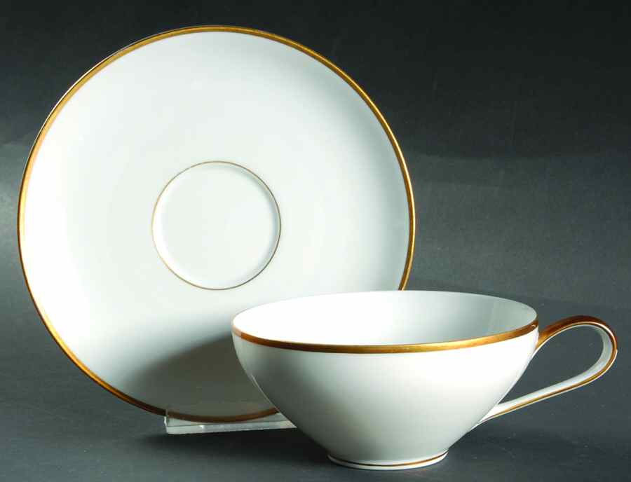 201 Flat Cup & Saucer Set by KPM-1