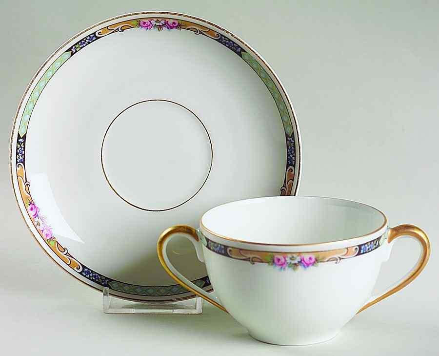 27044-4576 Flat Bouillon Cup & Saucer by KPM-1