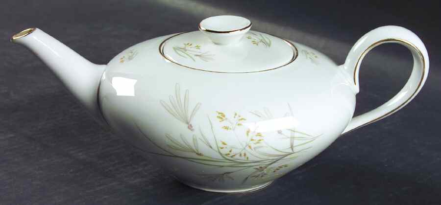 606 (White, Gold Trim) Teapot & Lid by KPM-1