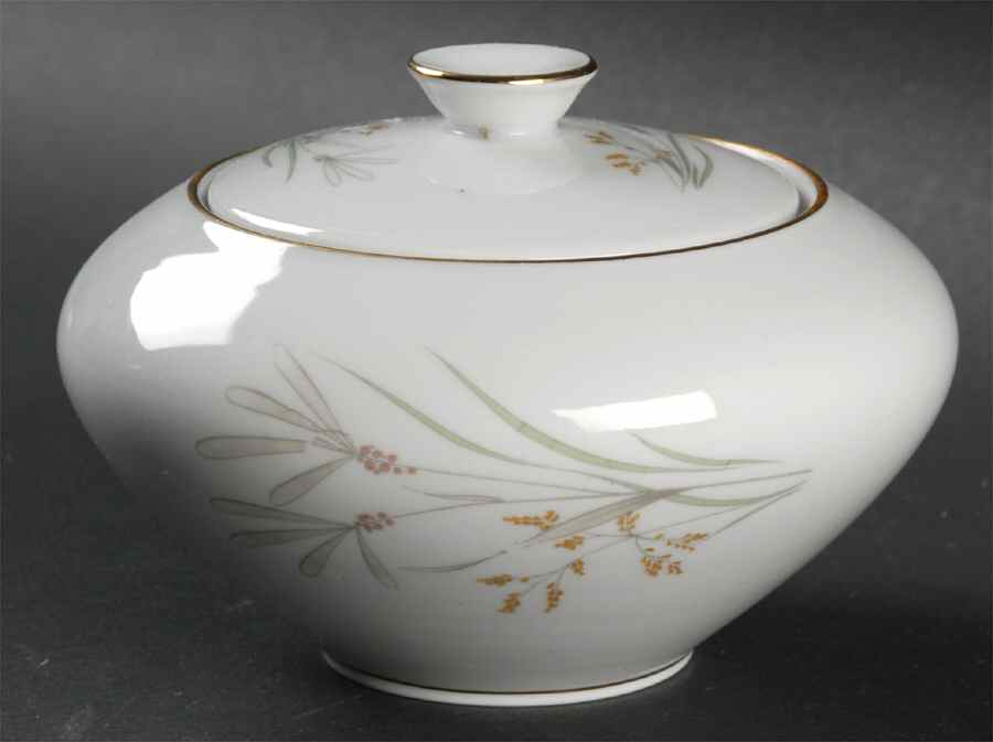 606 (White, Gold Trim) Sugar Bowl & Lid by KPM-1