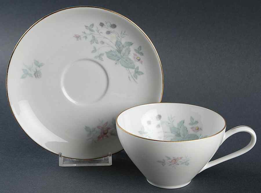 629 (White Background) Flat Cup & Saucer Set by KPM-1