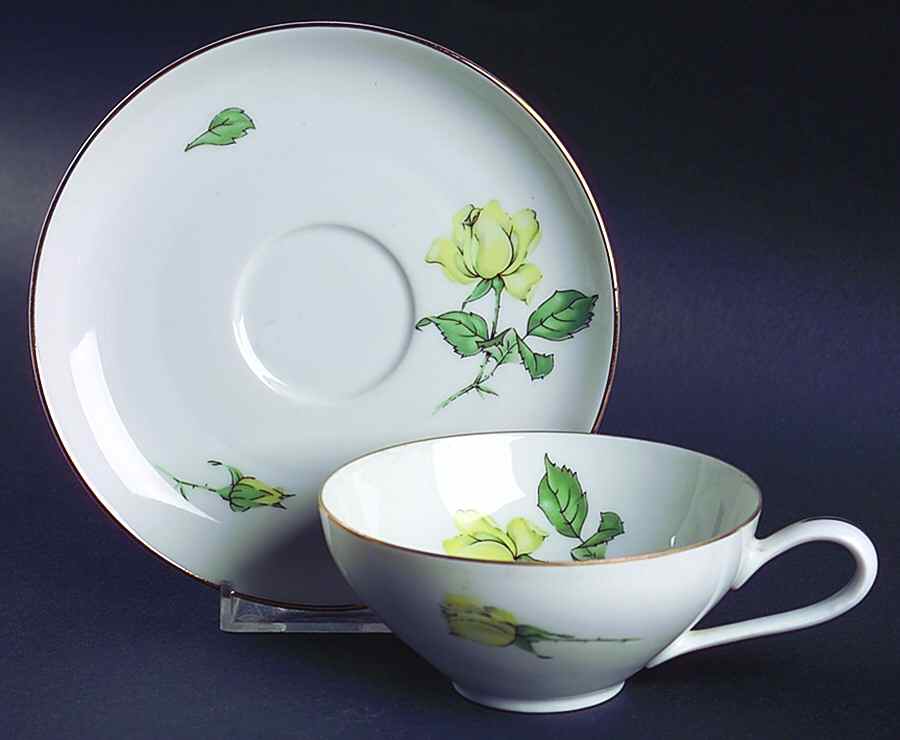 674 Flat Cup & Saucer Set by KPM-1