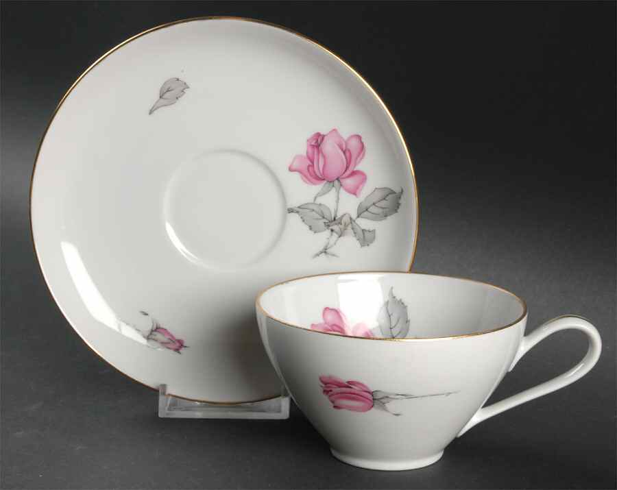 675 (Gold Trim) Flat Cup & Saucer Set by KPM-1