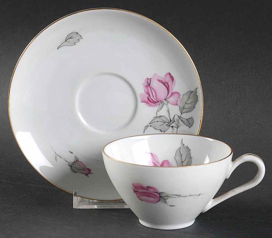 675 (Gold Trim) Flat Demitasse Cup & Saucer Set by KPM-1