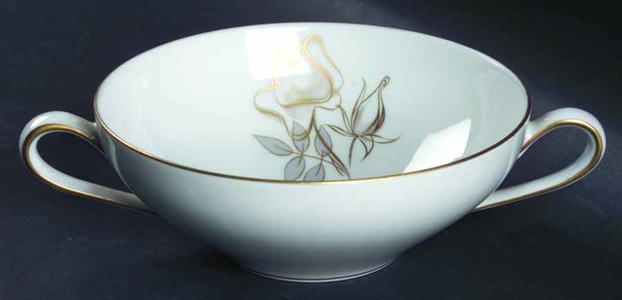 Goldrose Flat Cream Soup Bowl by KPM-1