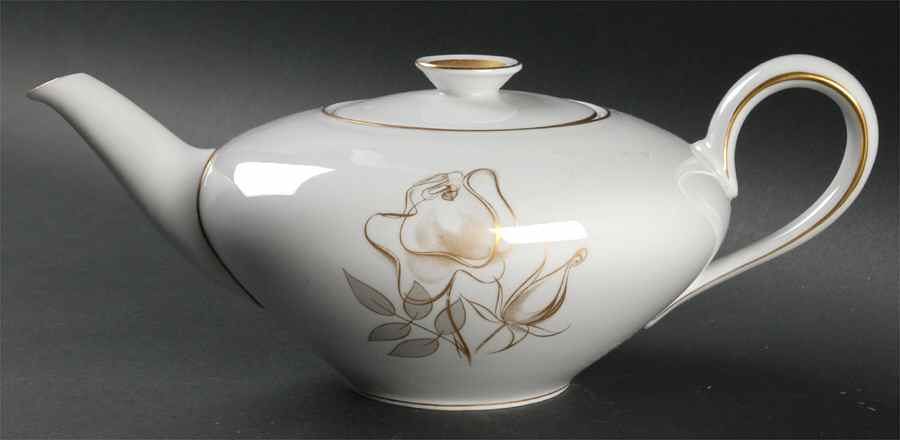 Goldrose Teapot & Lid by KPM-1