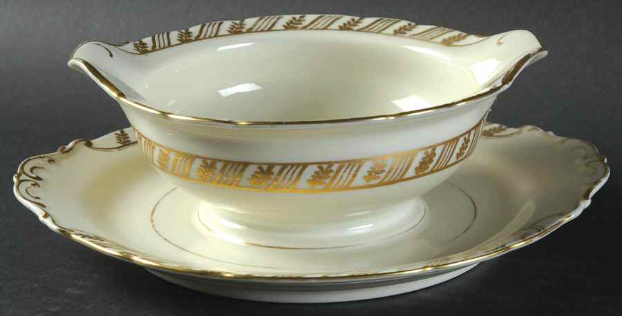 Golden Fleece Gravy Boat with Attached Underplate by KPM-1
