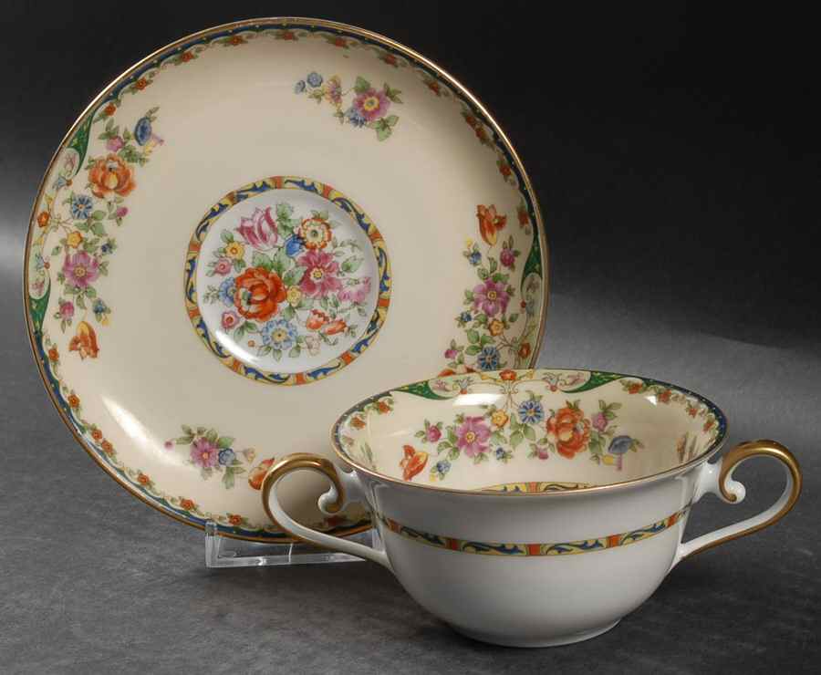 Kingsly Flat Bouillon Cup & Saucer by KPM-1