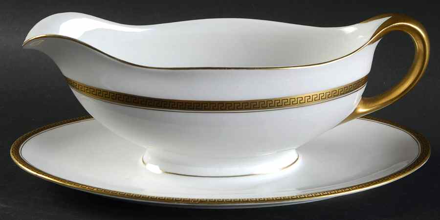 26401 Gravy Boat with Attached Underplate by KPM-1