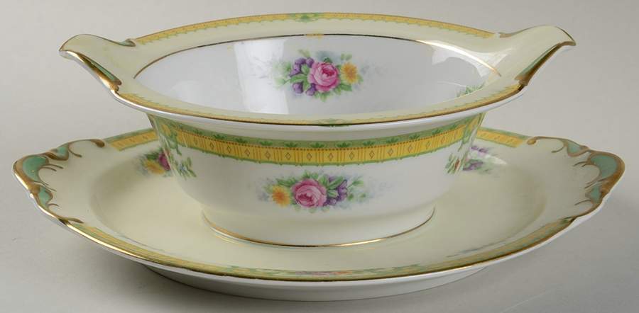Normandy Gravy Boat with Attached Underplate by KPM-1