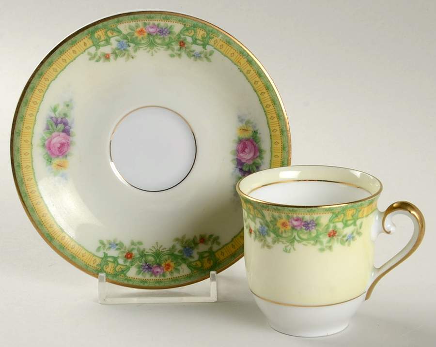 Normandy Flat Demitasse Cup & Saucer Set by KPM-1