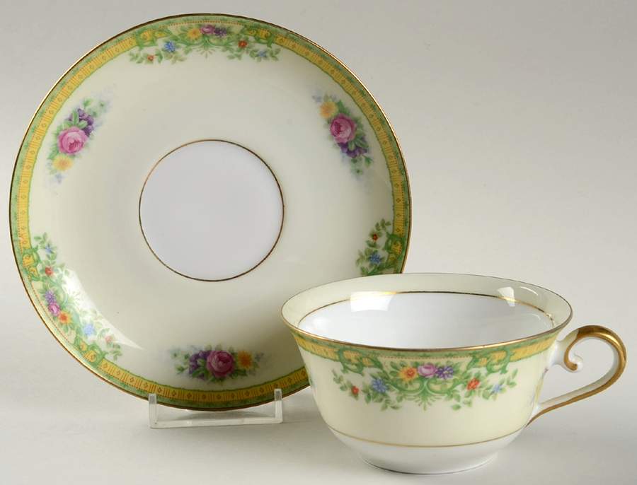 Normandy Flat Cup & Saucer Set by KPM-1