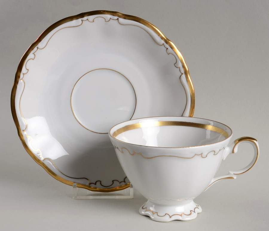 Keystone Footed Cup & Saucer Set by Kronester-1