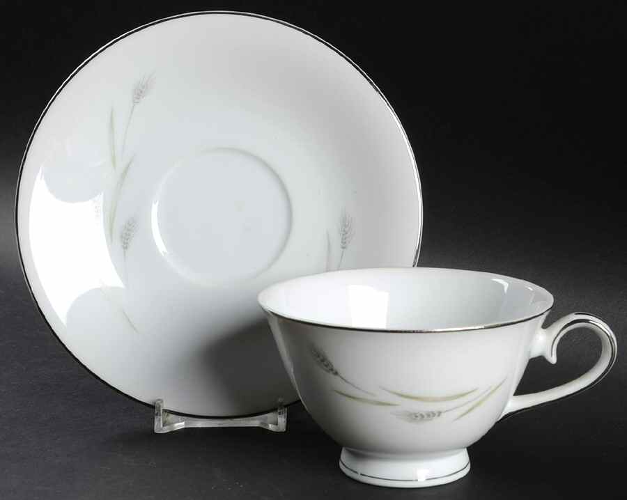 Autumn Wheat Footed Cup & Saucer Set by Kessington-1