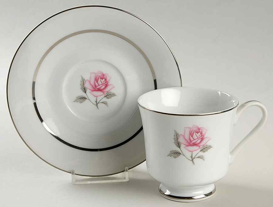 Majestic Rose Traditional Footed Cup & Saucer Set by Kessington-1