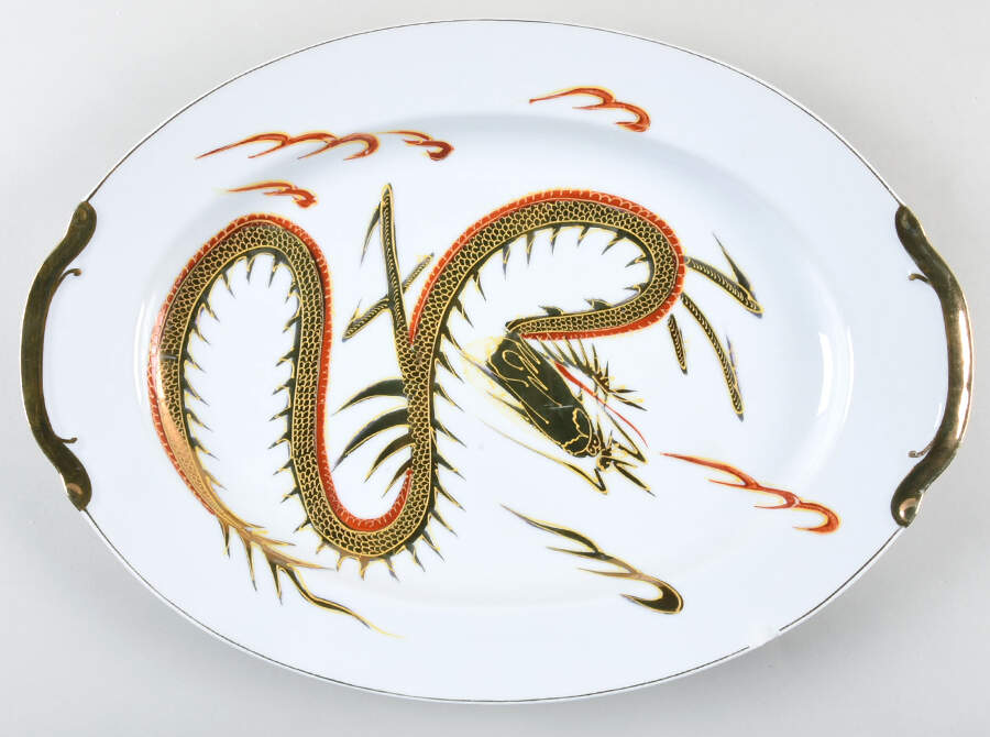 KUT24 16" Oval Serving Platter by Kutani-1