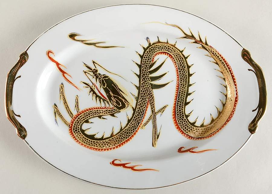 KUT24 14" Oval Serving Platter by Kutani-1
