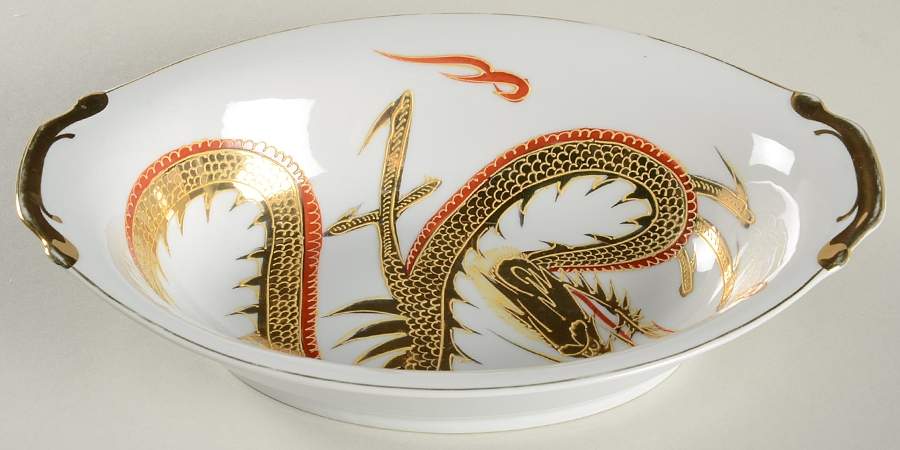 KUT24 11" Oval Vegetable Bowl by Kutani-1