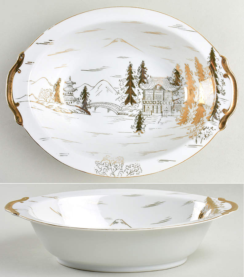 KUT30 11" Oval Vegetable Bowl by Kutani-1