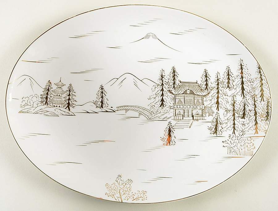 KUT30 14" Oval Serving Platter by Kutani-1