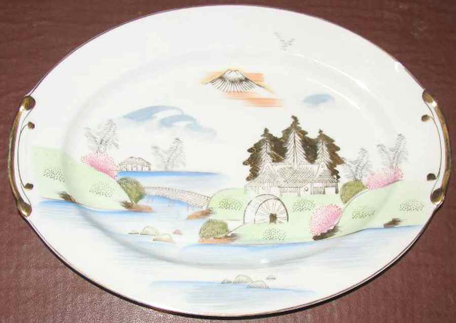 KUT9 14" Oval Serving Platter by Kutani-1