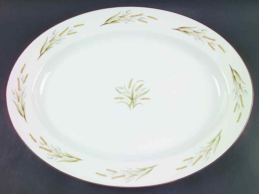 Gold Wheat 16" Oval Serving Platter by Kyoto-1