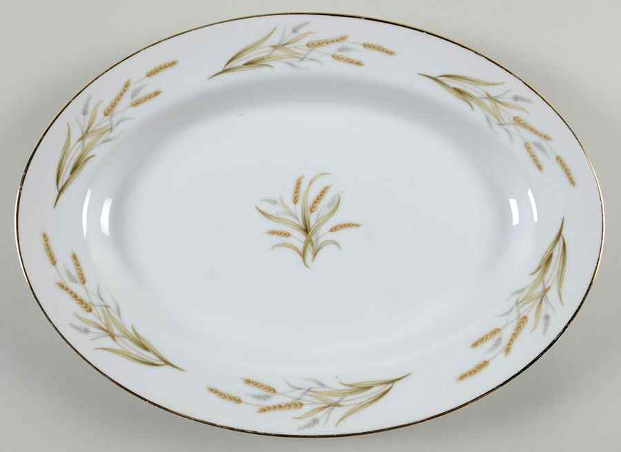 Gold Wheat 12" Oval Serving Platter by Kyoto-1
