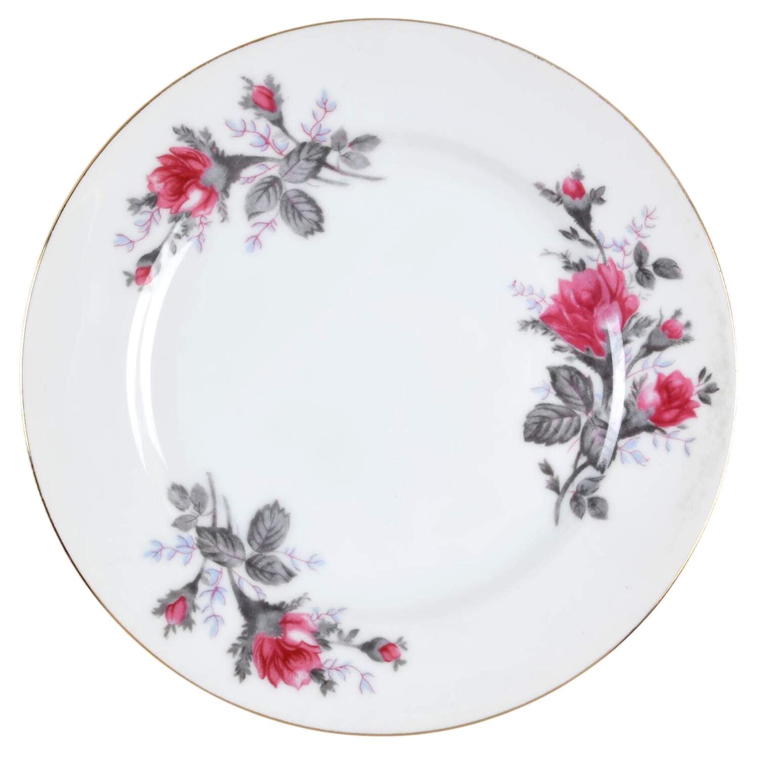Grey Rose Bread & Butter Plate by Kyoto-1
