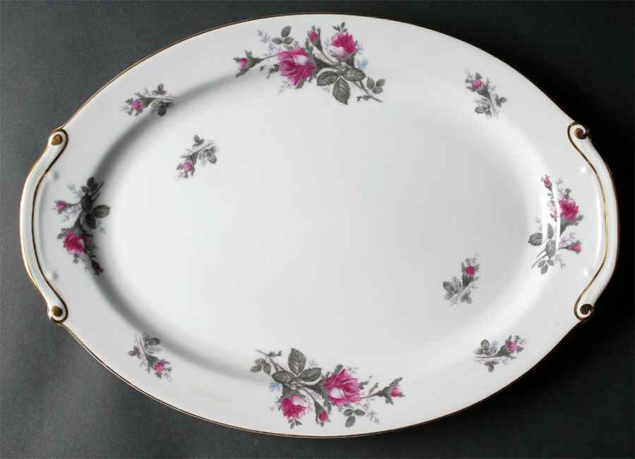 Grey Rose 16" Oval Serving Platter by Kyoto-1