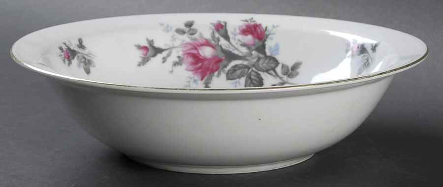 Grey Rose 9" Round Vegetable Bowl by Kyoto-1