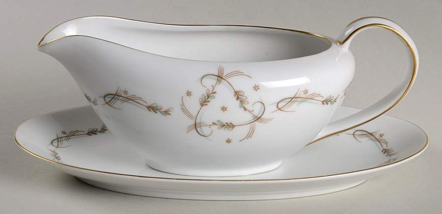 Modern Scroll Gravy Boat & Underplate by Kyoto-1