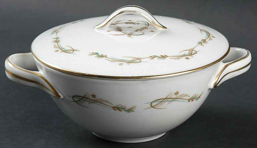 Modern Scroll Sugar Bowl & Lid by Kyoto-1