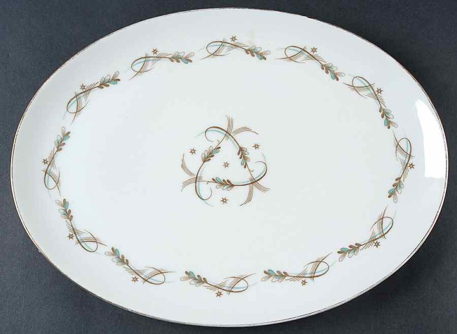Modern Scroll 12" Oval Serving Platter by Kyoto-1