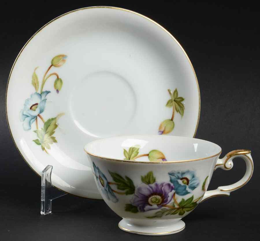 Normandy Footed Cup & Saucer Set by Kyoto-1