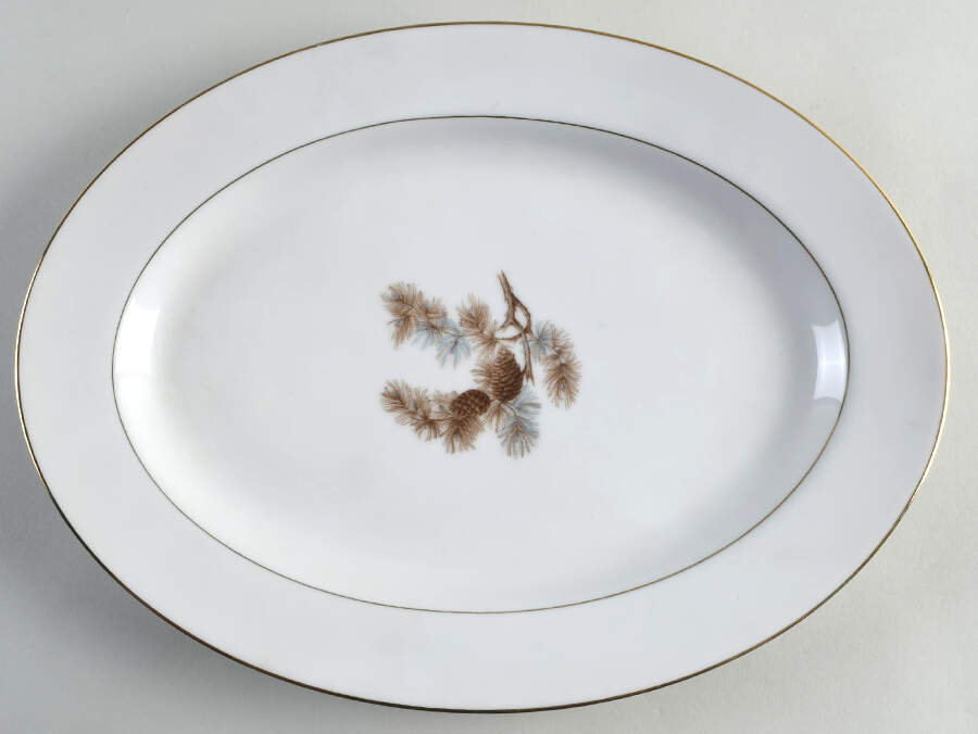 Pine Cone 13" Oval Serving Platter by Kyoto-1