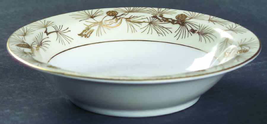 Pine Gold Rim Fruit/Dessert (Sauce) Bowl by Kyoto-1