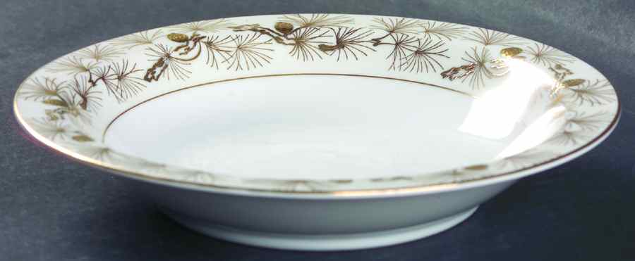 Pine Gold Rim Soup Bowl by Kyoto-1
