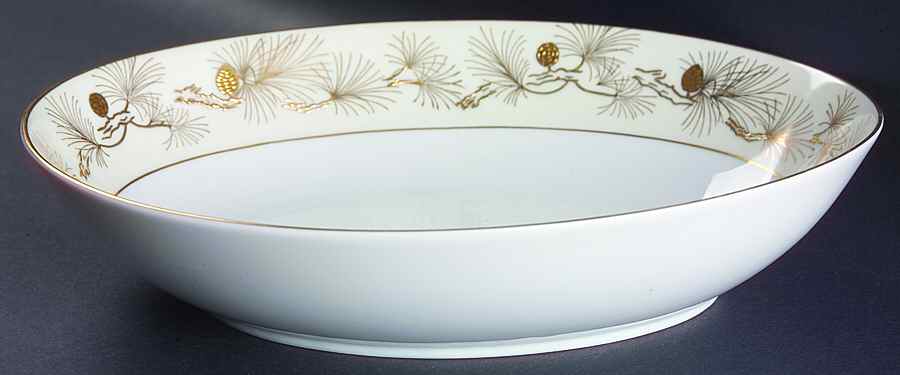 Pine Gold 10" Oval Vegetable Bowl by Kyoto-1